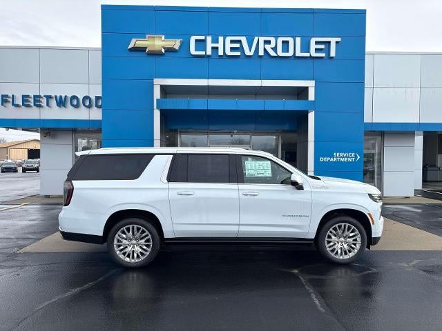 2026 Chevrolet Suburban High Country in Polar White Tricoat — front three-quarter view